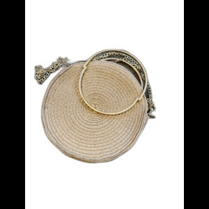 Lascana Round Straw Bag With Gold Hardware Coastal Beachy Festival